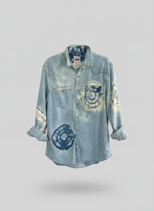 The Indigo Shibori Denim - Front View